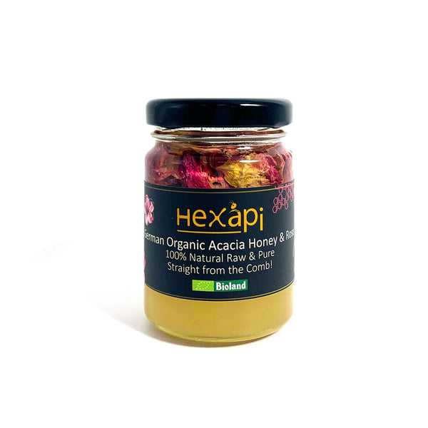 125g Acacia Honey with Rose (100% Pure, Raw & Organic) fresh from Hexapi Honey in Germany | 新鮮來自德國的125克稀雅蜜洋槐花玫瑰蜂蜜（100%統天然和有機）| 新鲜来自德国的250克稀雅蜜洋槐花玫瑰蜂蜜（100%纯正、原生、有机）