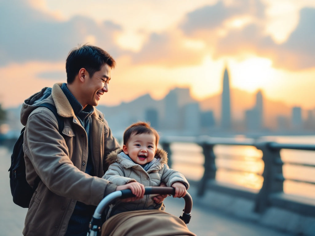 Hexapi Honey - Honey for Families A Parent's Complete Guide - Father with baby at Hong Kong seaside