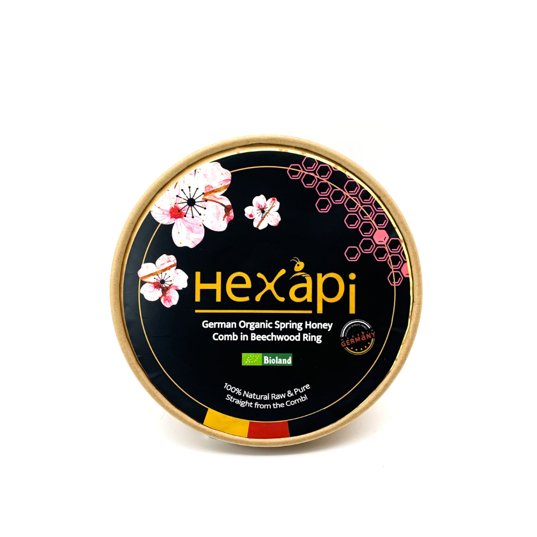 450g Spring Honey Comb in Beechwood Ring (100% Pure, Raw & Organic) fresh from Hexapi Honey in Germany | 新鮮來自德國的450克稀雅蜜春天花原巢蜜（100%統天然和有機）| 新鲜来自德国的250克稀雅蜜春天花原巢蜜 (100%统天然和有机)