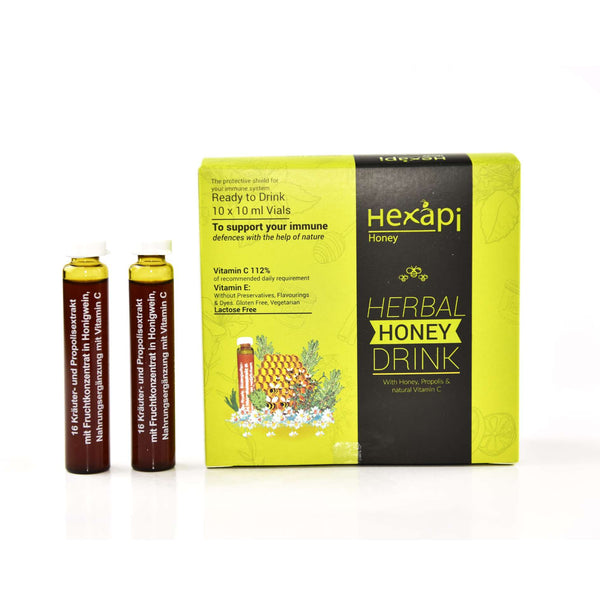 10x10ml Herbal Honey Drink with Propolis fresh from Hexapi Honey in Germany | 新鮮來自德國的10x10毫升稀雅蜜草本蜂蜜飲品| 新鲜来自德国的10x10毫升稀雅蜜草本蜂蜜饮品