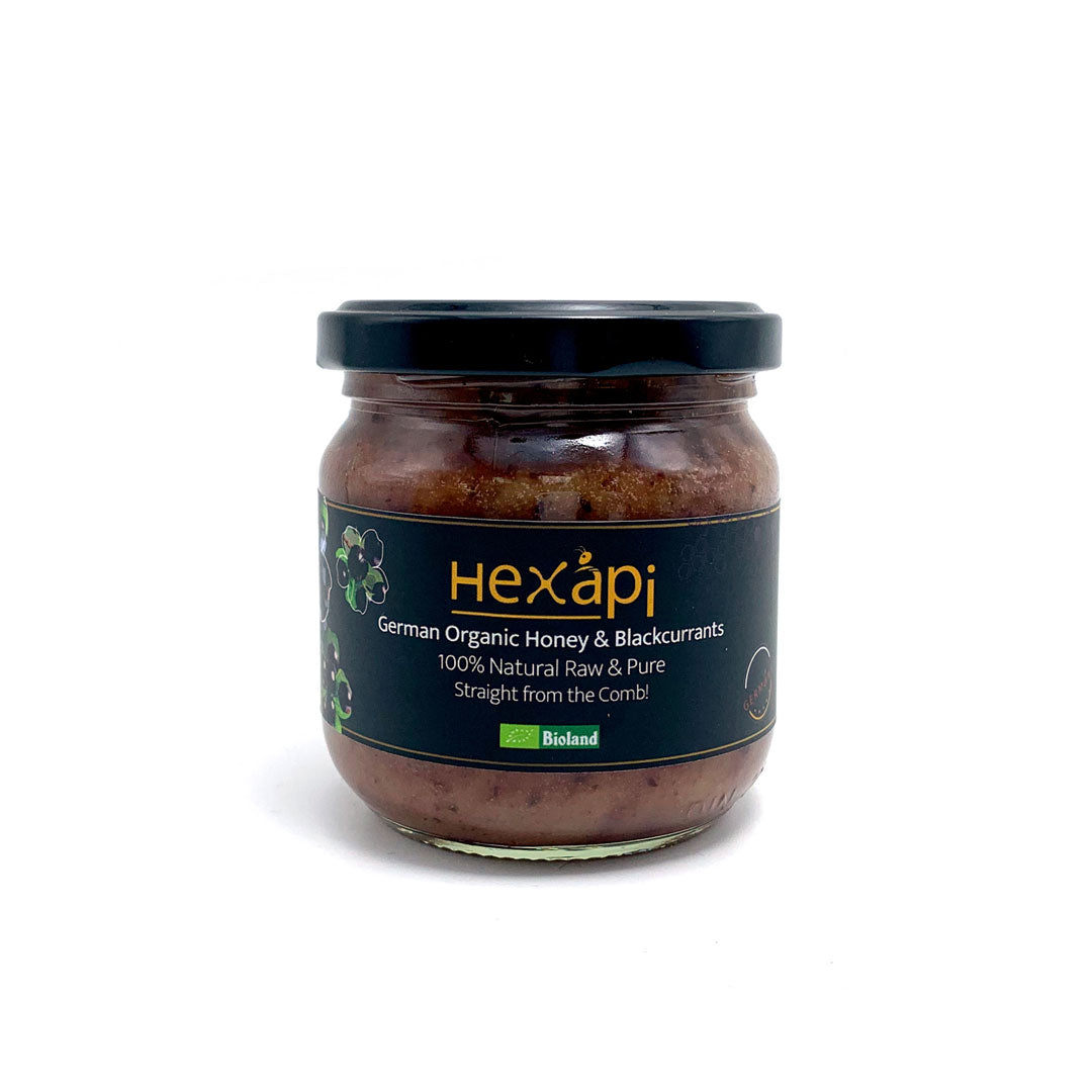 250g Honey with Blackcurrants (100% Pure, Raw & Organic) fresh from Hexapi Honey in Germany | 新鮮來自德國的250克稀雅蜜黑加倫子蜂蜜（100%統天然和有機）| 新鲜来自德国的250克稀雅蜜黑加伦子蜂蜜 (100%统天然和有机)