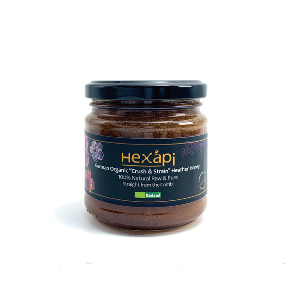 250g Crush & Strain Heather Honey (100% Pure, Raw & Organic) fresh from Hexapi Honey in Germany | 新鮮來自德國的250克稀雅蜜壓碎顆粒有機呂訥堡灌木蜂蜜（100%統天然和有機）| 新鲜来自德国的250克稀雅蜜压碎颗粒有机吕讷堡灌木蜂蜜（100%统天然和有机)