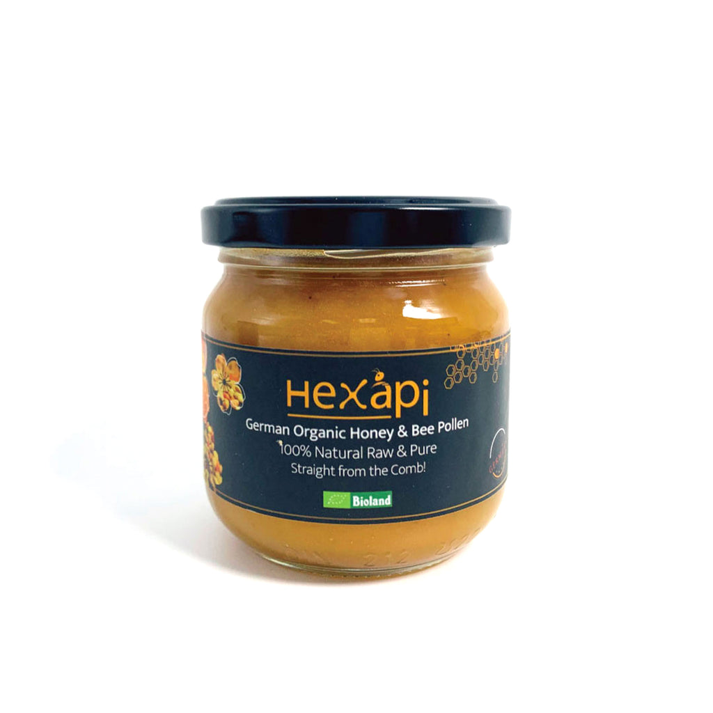 250g Honey with Bee Pollen (100% Pure, Raw & Organic) fresh from Hexapi Honey in Germany | 新鮮來自德國的250克稀雅蜜蜂花粉蜂蜜蜜（100%純正、原生、有機）| 新鲜来自德国的250克稀雅蜜蜂花粉蜂蜜（100%纯正、原生、有机）