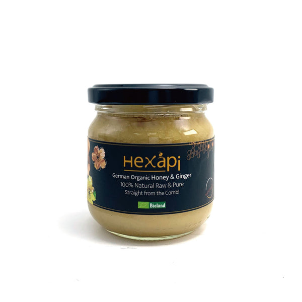 250g Honey with Ginger (100% Pure, Raw & Organic) fresh from Hexapi Honey in Germany | 新鮮來自德國的250克稀雅蜜薑蜂蜜（100%統天然和有機）| 新鲜来自德国的250克稀雅蜜姜蜂蜜(100%统天然和有机)