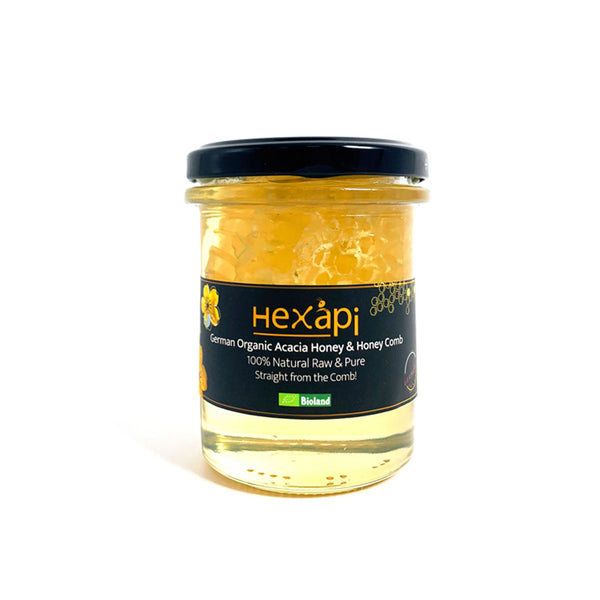 290g Acacia Honey with Honeycomb (100% Pure, Raw & Organic) fresh from Hexapi Honey in Germany | 新鮮來自德國的290克稀雅蜜洋槐花蜂巢蜜（100%統天然和有機）| 新鲜来自德国的290克稀雅蜜洋槐花蜂巢蜜（100%统天然和有机)